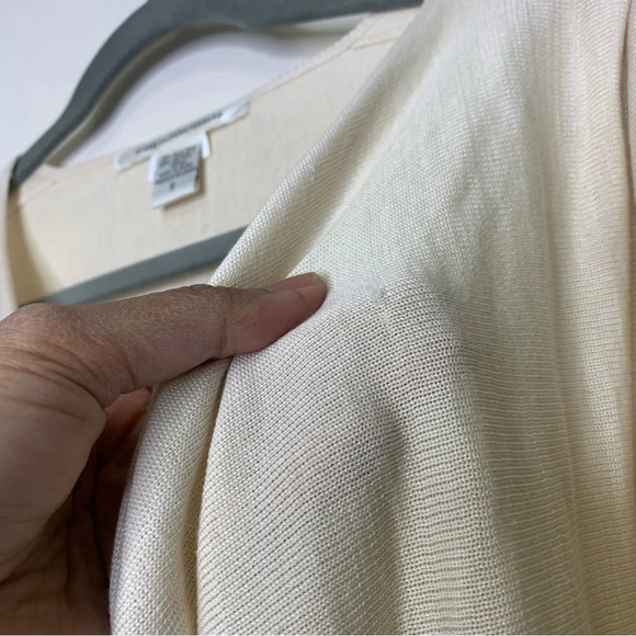 90s Diane Von Furstenberg Silk Blend Lightweight Knit Neutral Top Size Small - Picture 6 of 16